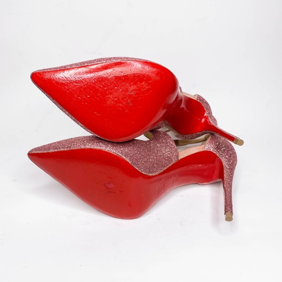 Christian Louboutin Marlenarock Size 36.5 100mm Heels in Glitter Pink. - Picture 7 of 12